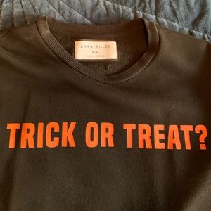 Like New! Zara Halloween Trick or Treat Sweatshirt